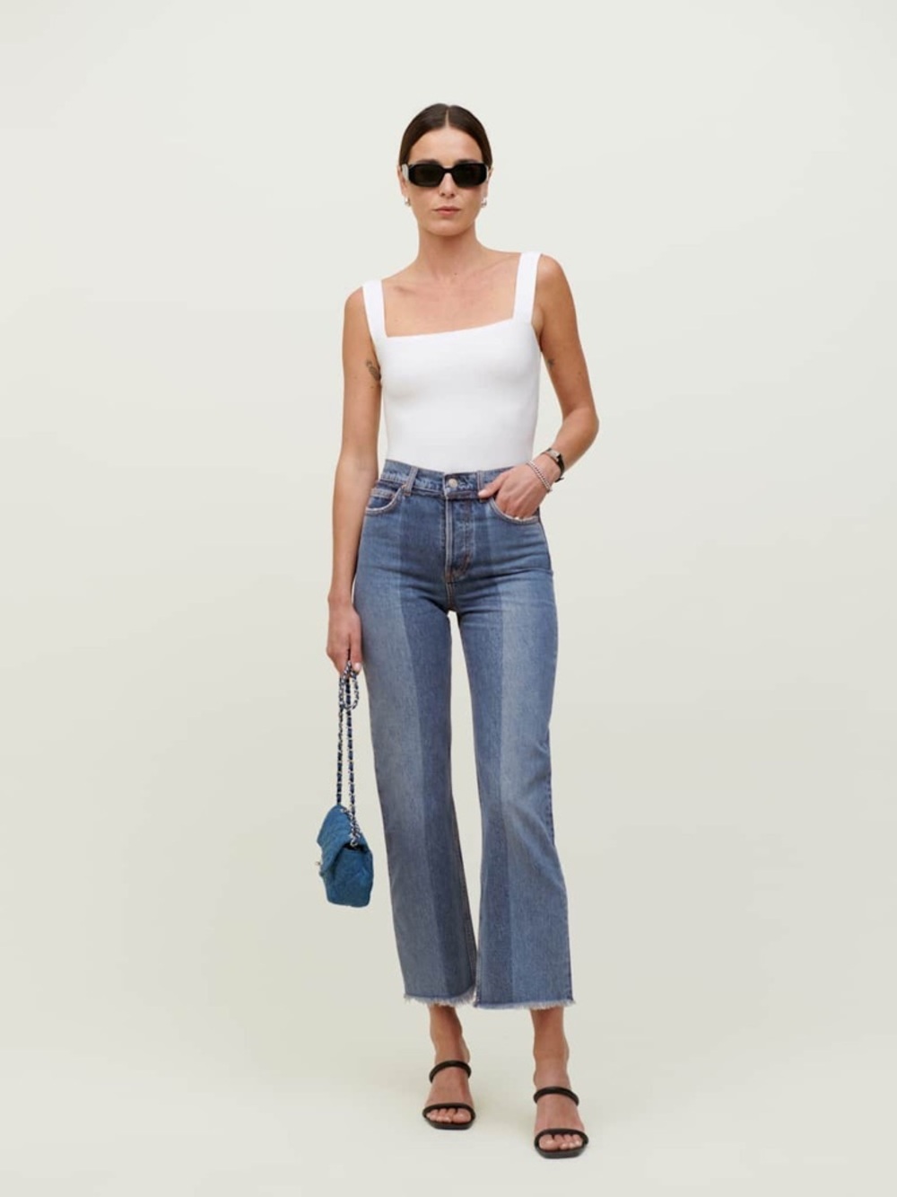 Reformation Light Blue High-Rise Flare Jeans